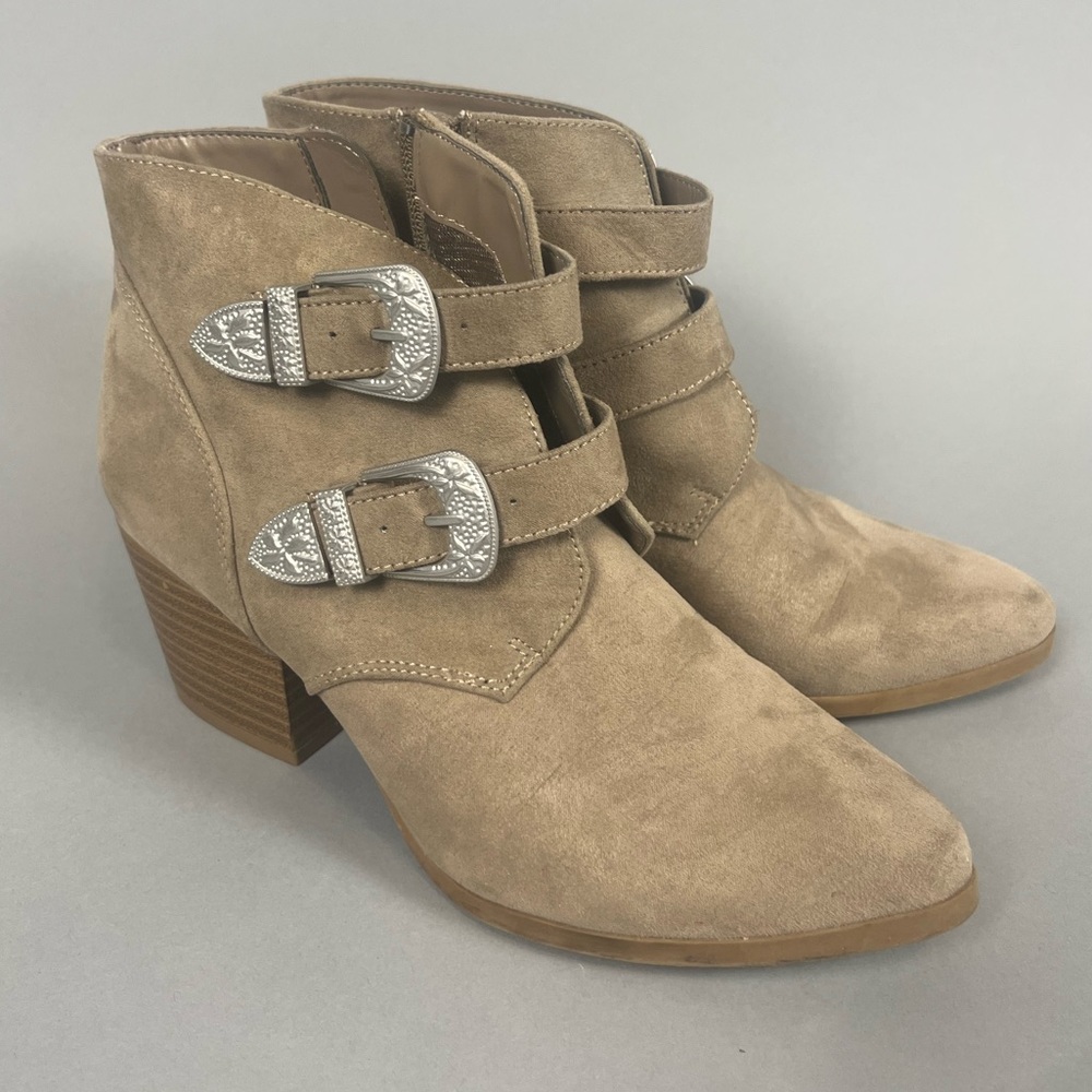 Tan Western Booties Heels